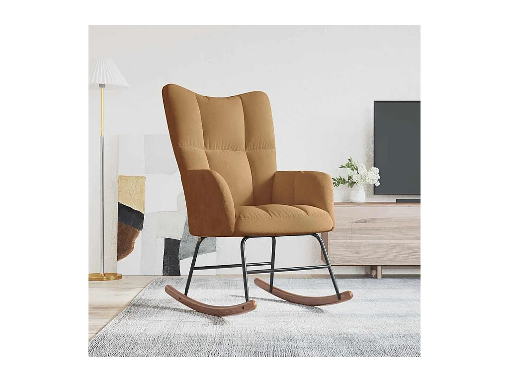 Mecedora de terciopelo marrón