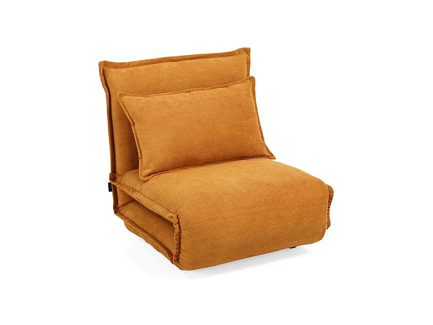 Chauffeuse convertible 3-en-1 en velours côtelé jaune – GRACIE