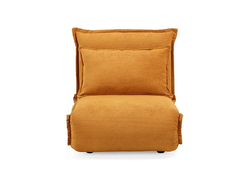 Chauffeuse convertible 3-en-1 en velours côtelé jaune – GRACIE