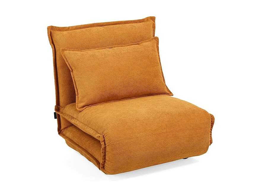 Chauffeuse convertible 3-en-1 en velours côtelé jaune – GRACIE