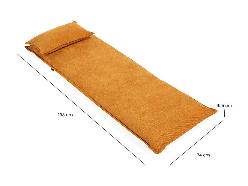 Chauffeuse convertible 3-en-1 en velours côtelé jaune – GRACIE