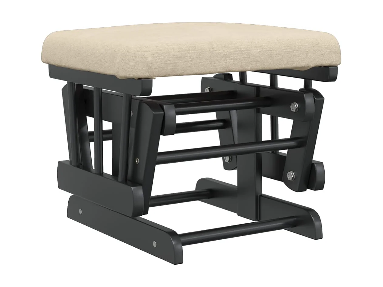 Sedia a dondolo con poggiapiedi Tessuto bianco crema