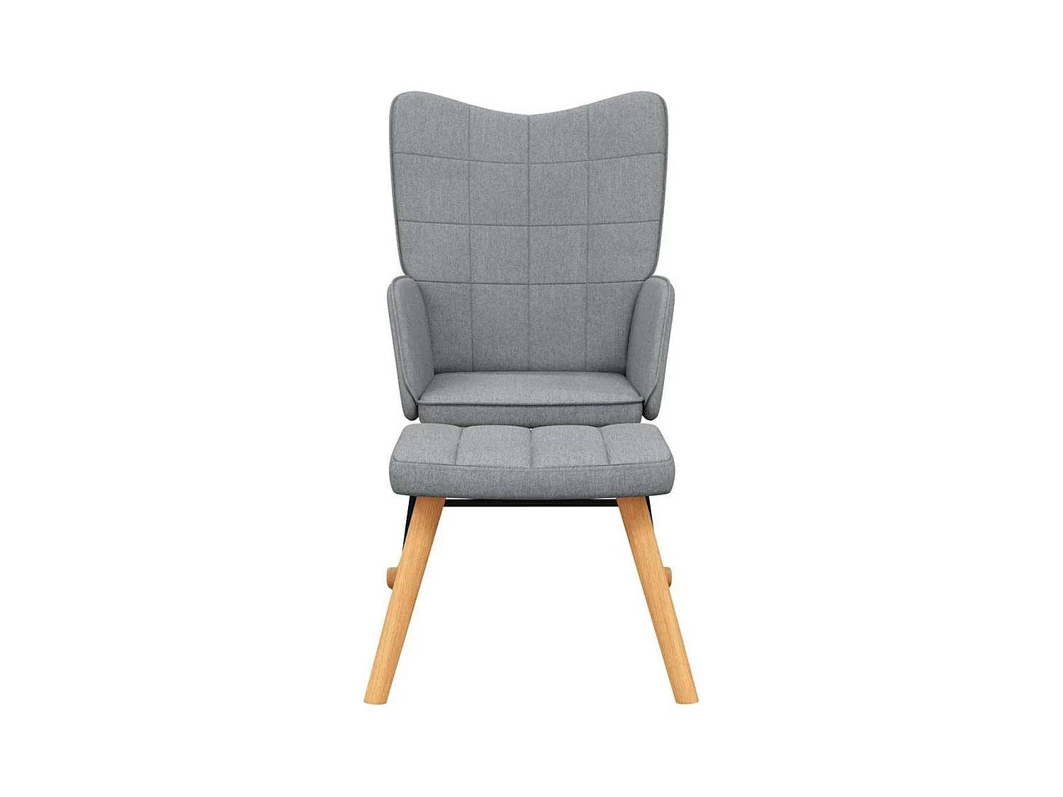 Sedia a dondolo con sgabello Tessuto grigio chiaro