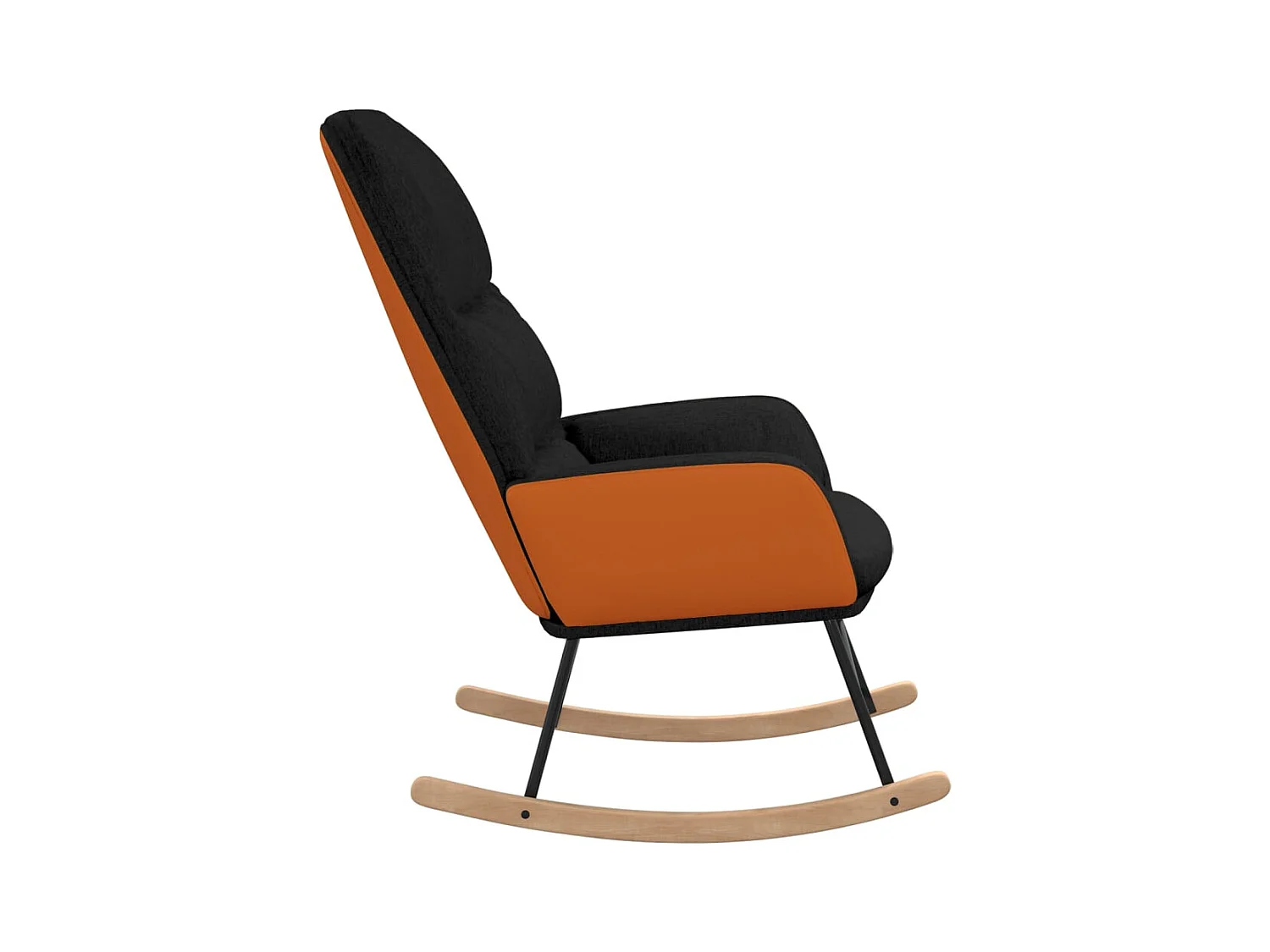 Schaukelstuhl aus schwarzem Stoff