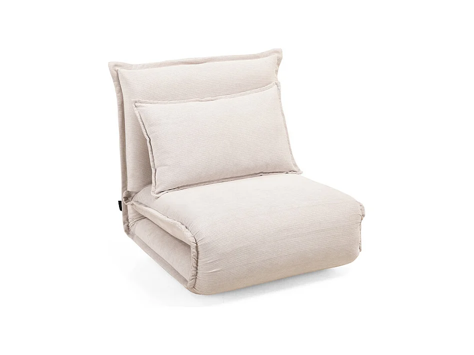 Chauffeuse convertible 3-en-1 en velours côtelé beige – GRACIE