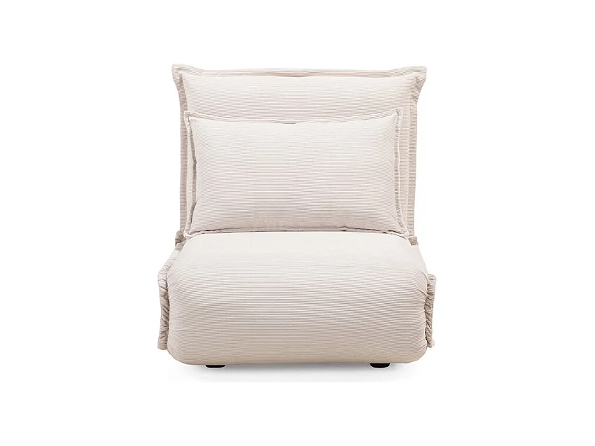 Chauffeuse convertible 3-en-1 en velours côtelé beige – GRACIE