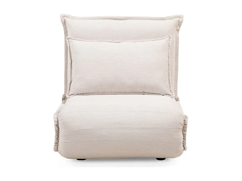 Chauffeuse convertible 3-en-1 en velours côtelé beige – GRACIE