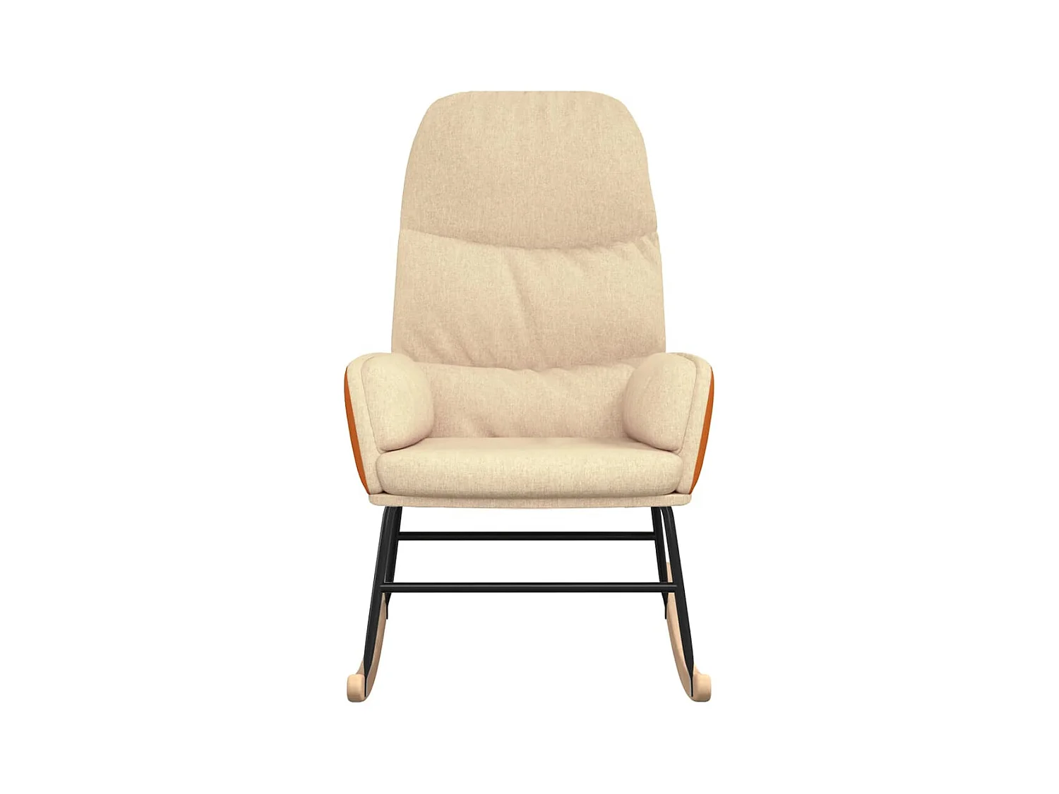 Sedia a dondolo in tessuto bianco crema