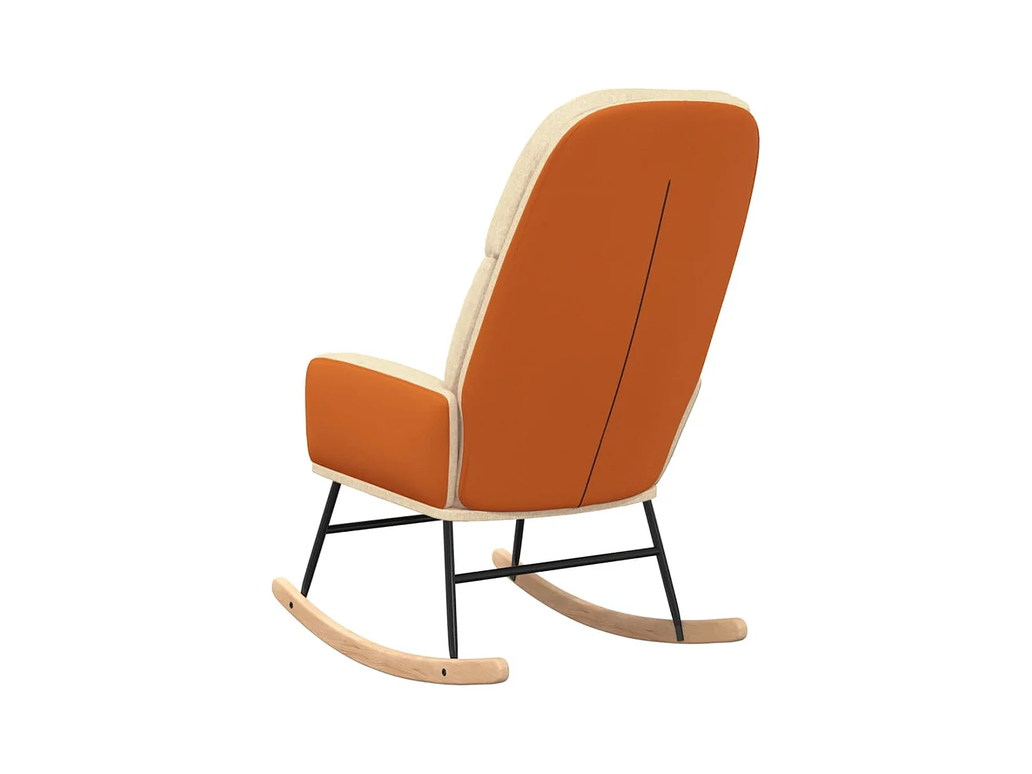 Sedia a dondolo in tessuto bianco crema