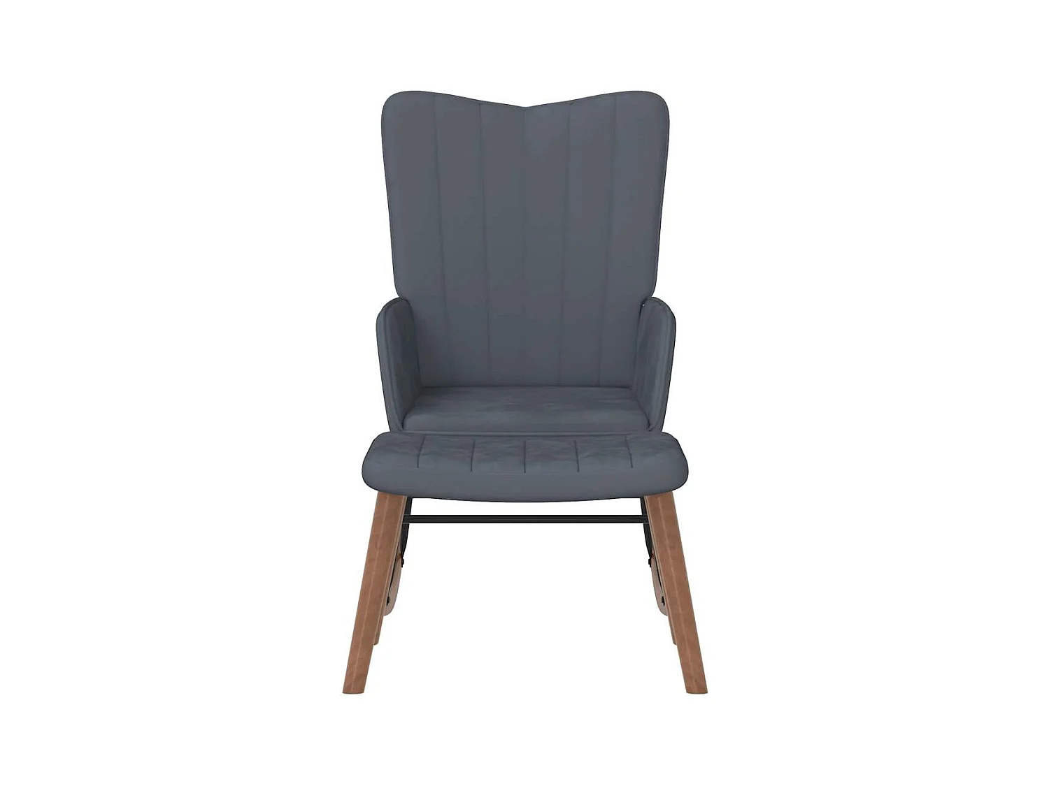 Mecedora con reposapiés Terciopelo gris oscuro