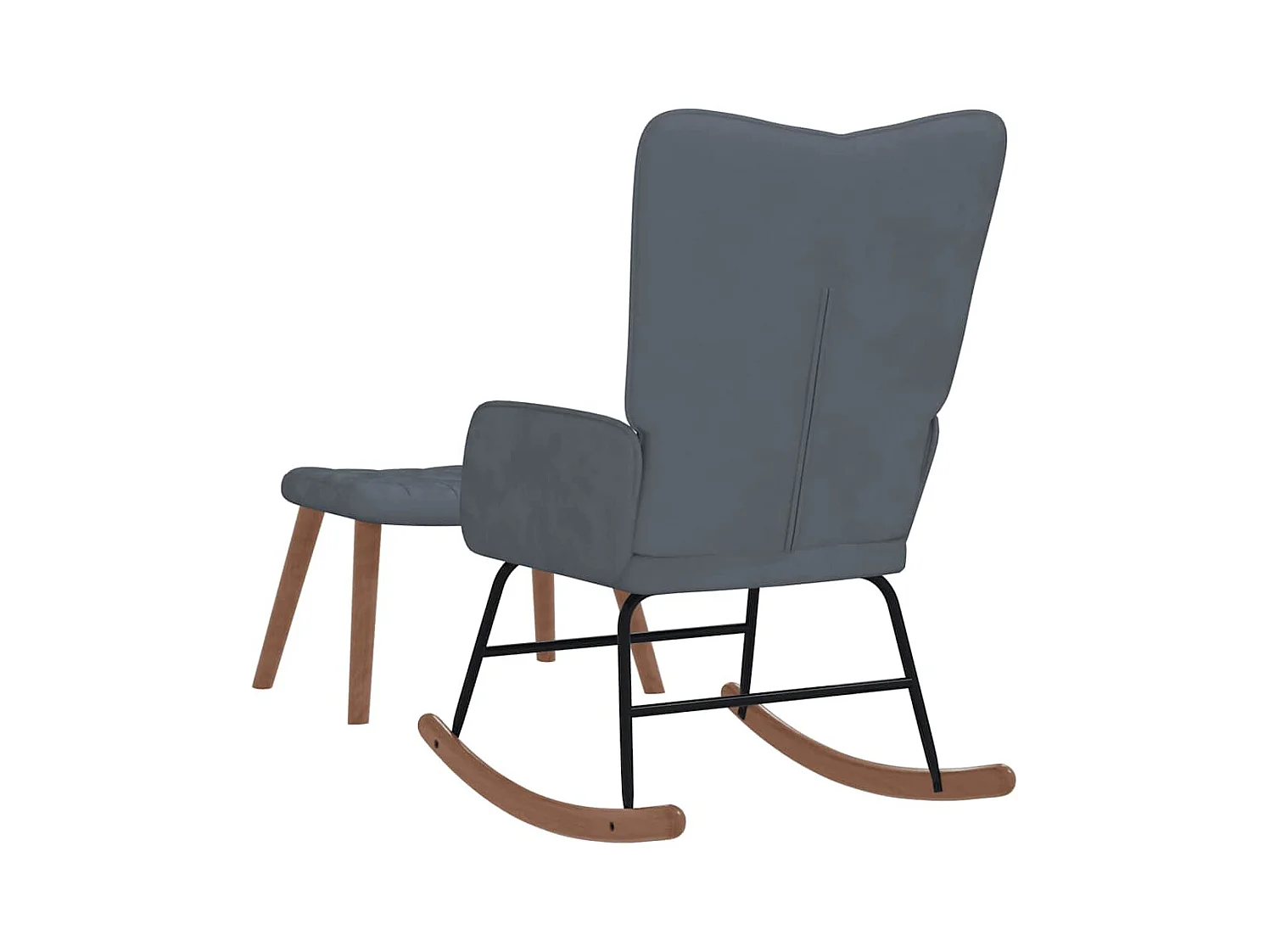 Mecedora con reposapiés Terciopelo gris oscuro