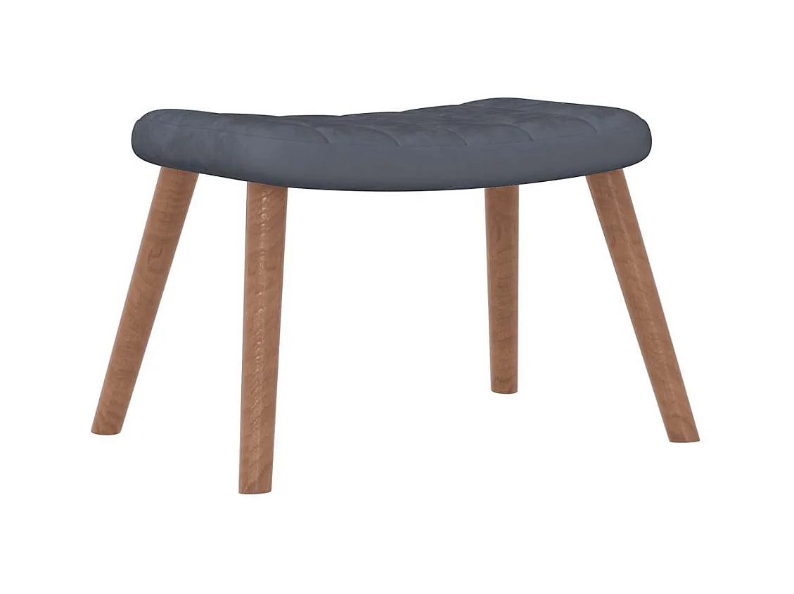 Schommelstoel met voetenbankje Donkergrijs Fluweel