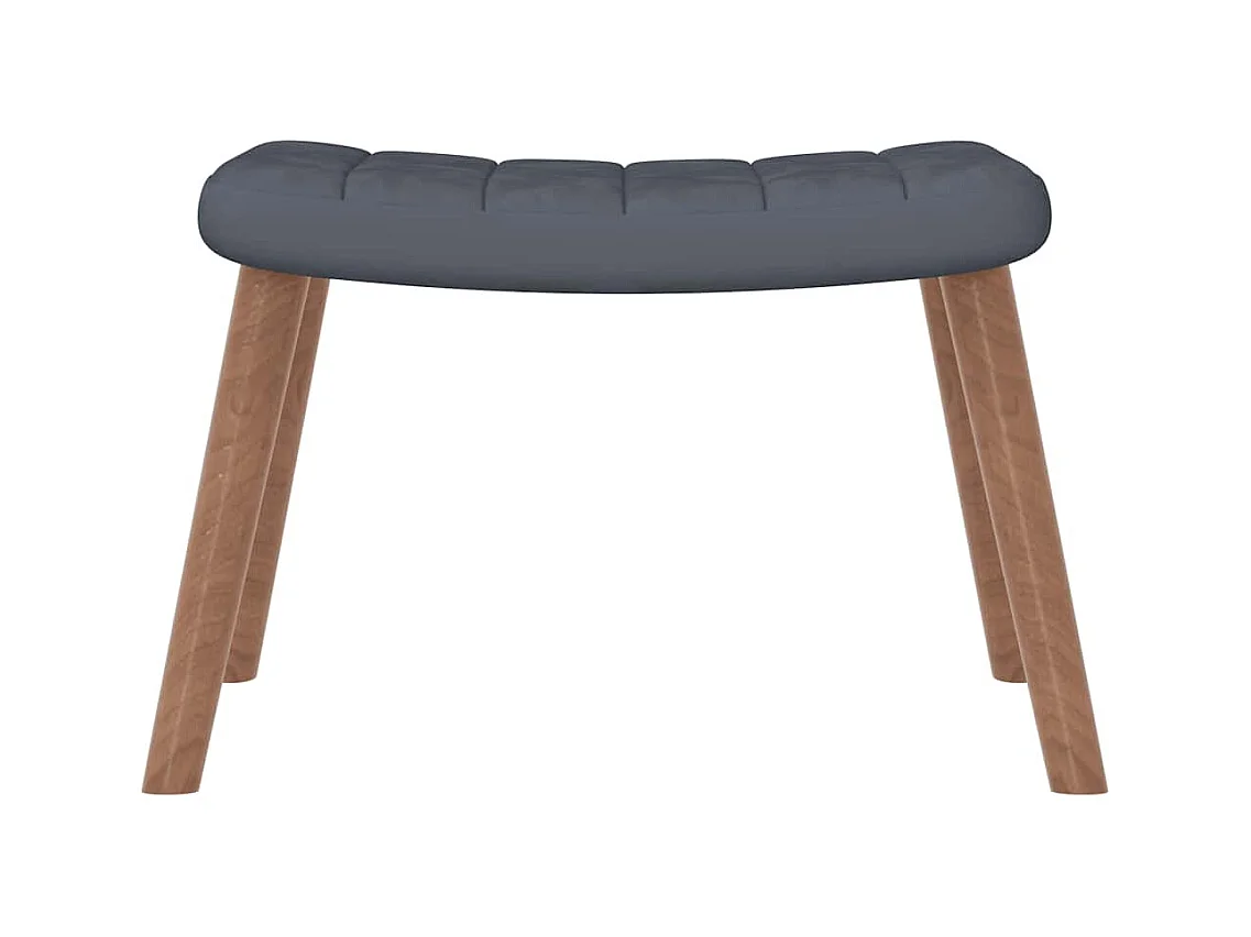 Schommelstoel met voetenbankje Donkergrijs Fluweel