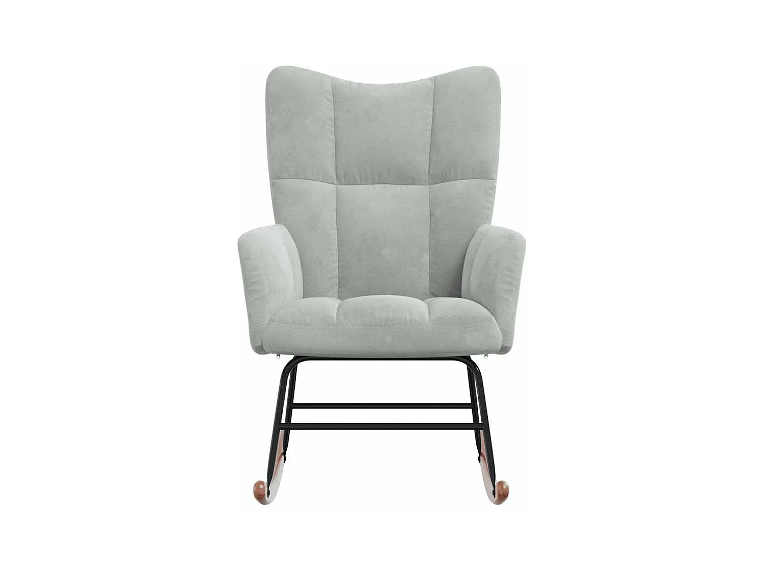 Schaukelstuhl Hellgrau Samt