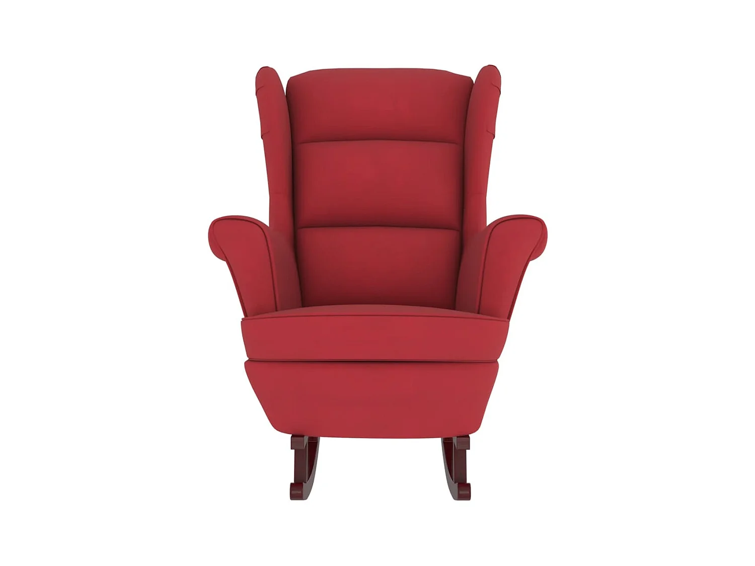 Sedia a dondolo con gambe in legno di caucciù e velluto rosso bordeaux