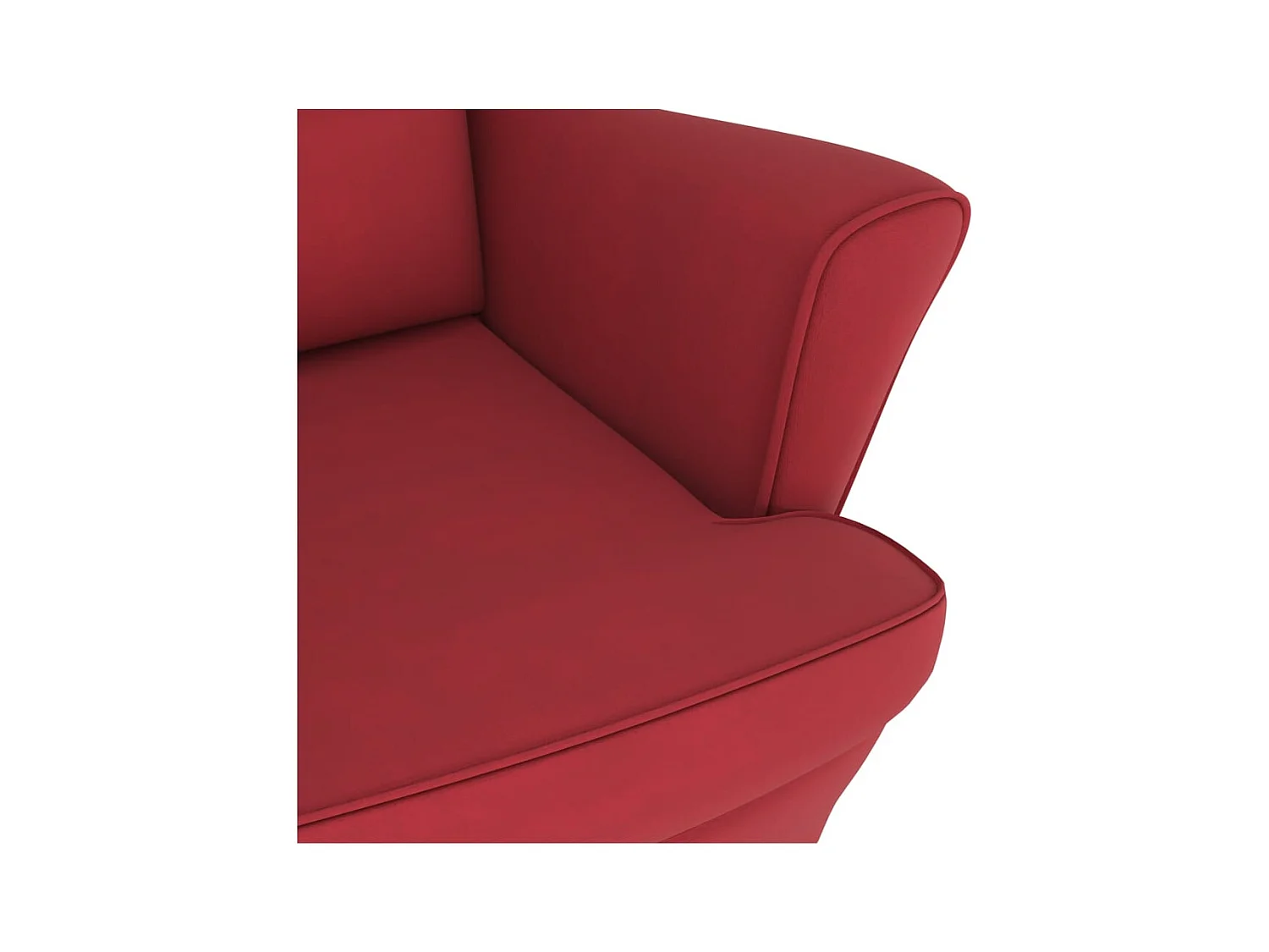 Sedia a dondolo con gambe in legno di caucciù e velluto rosso bordeaux