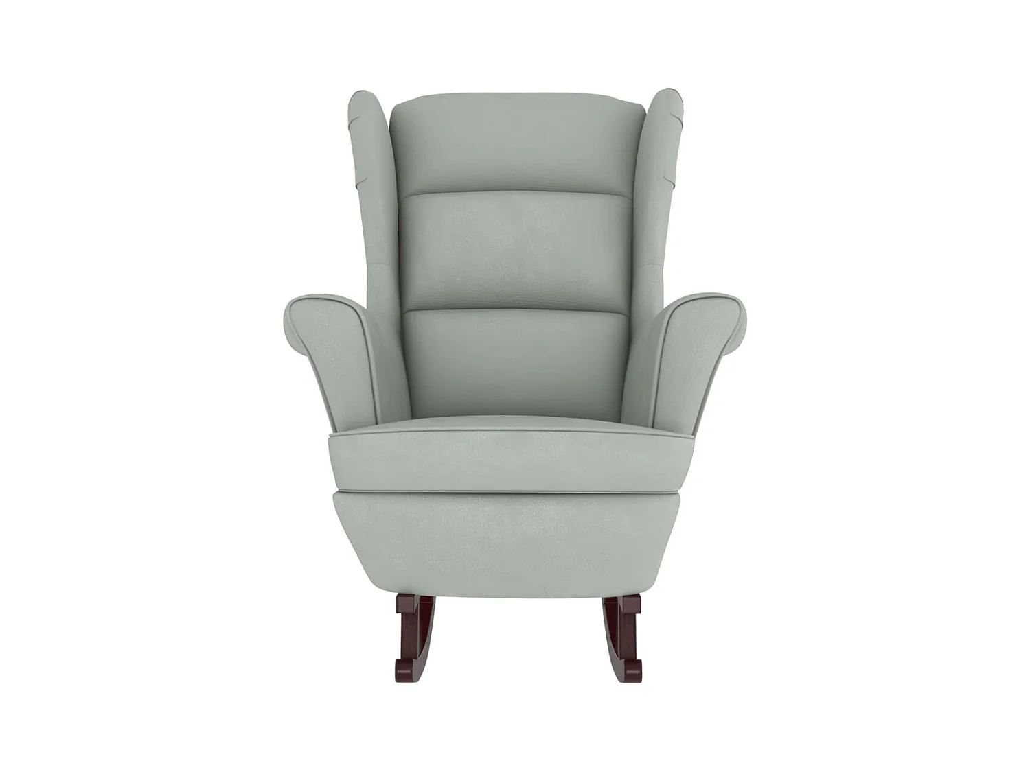 Sedia a dondolo con gambe in legno e sgabello Grigio chiaro