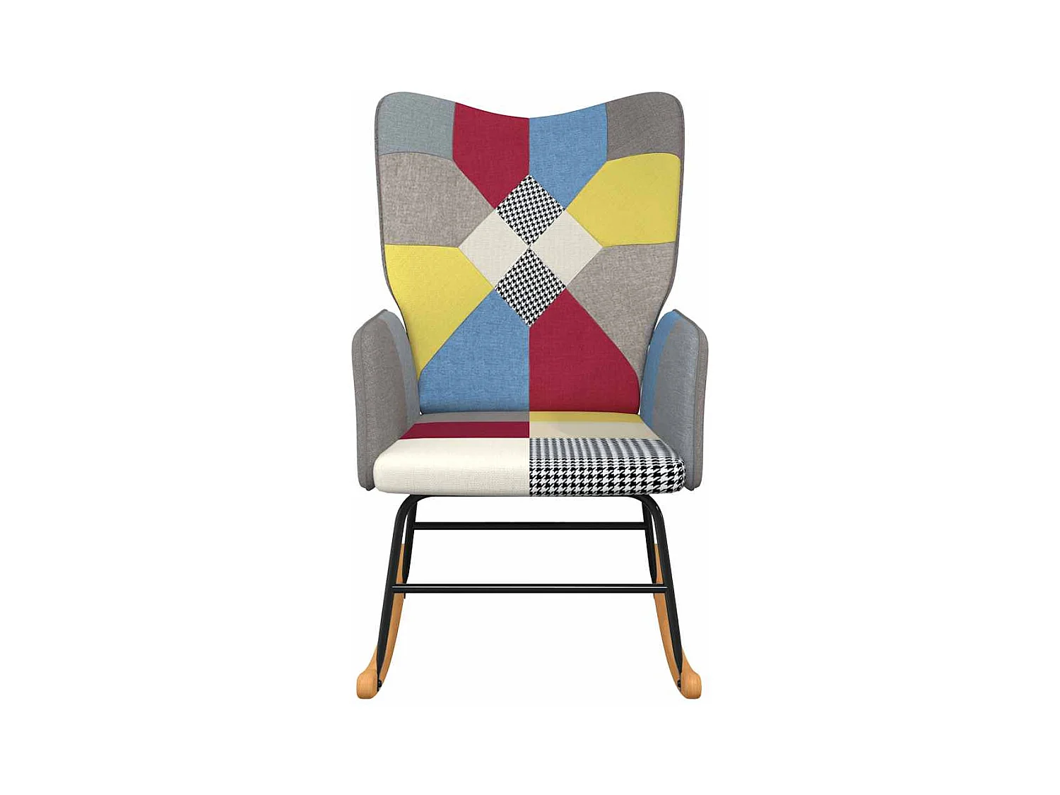 Sedia a dondolo in tessuto patchwork