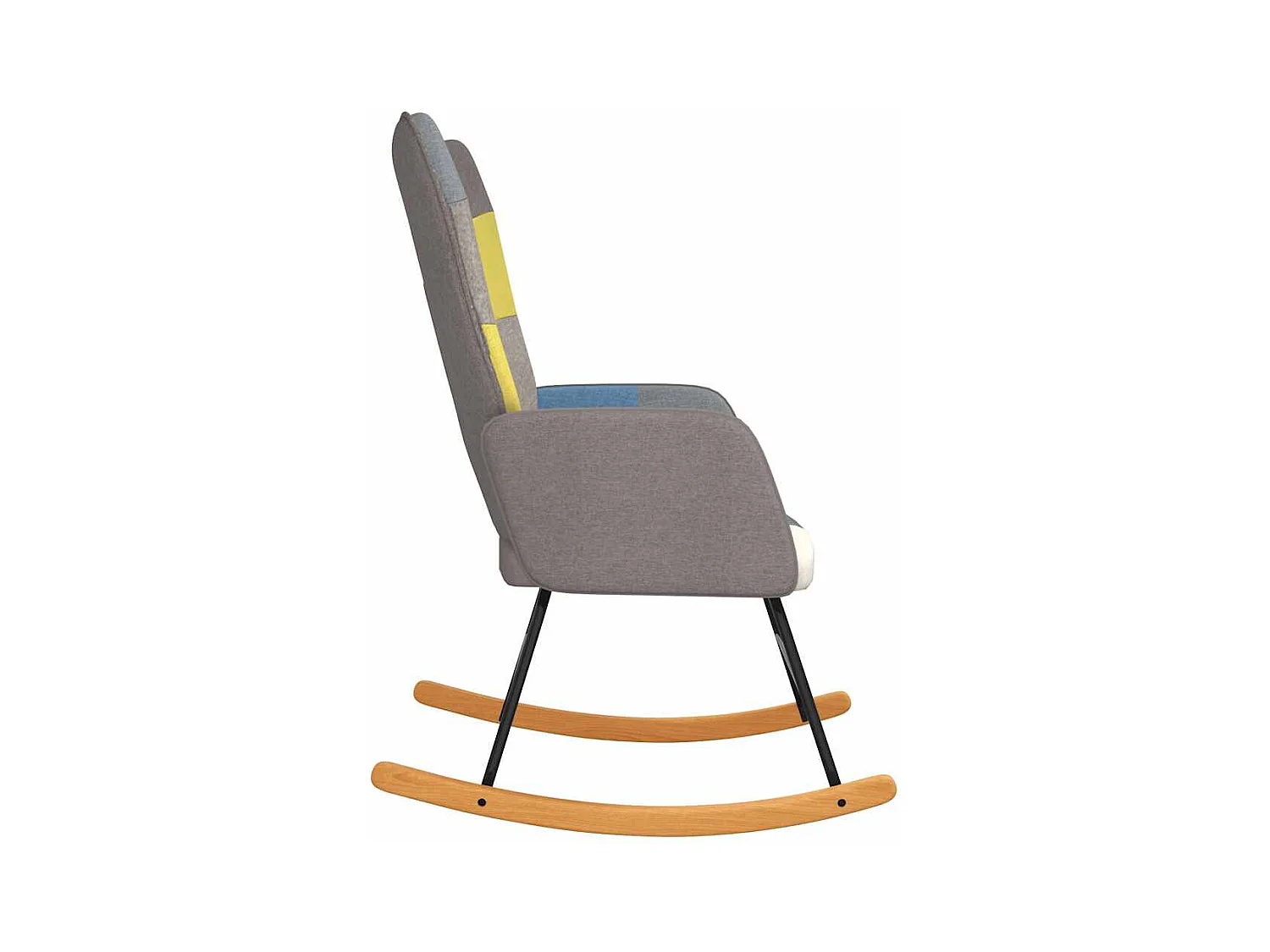 Sedia a dondolo in tessuto patchwork