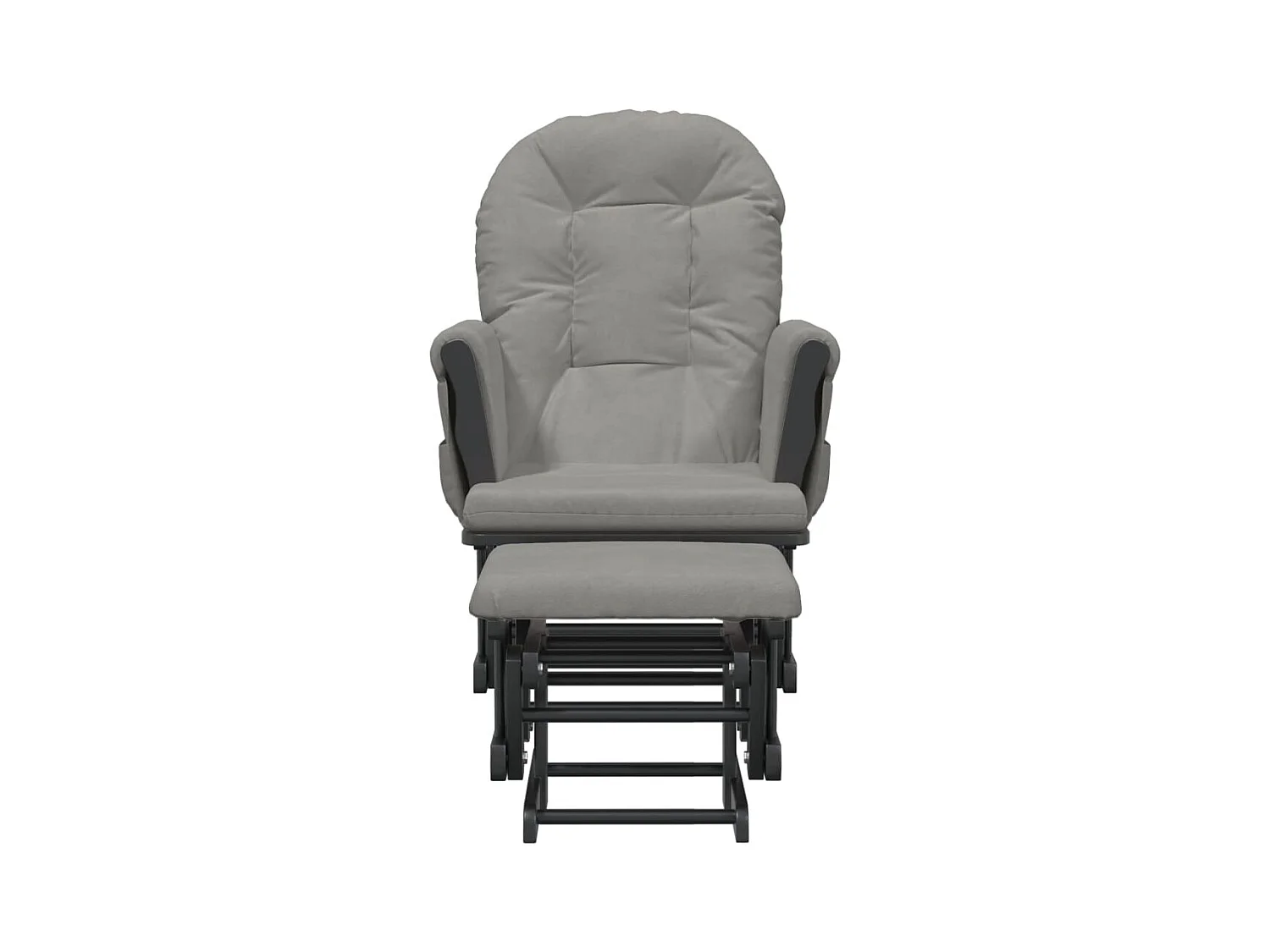 Mecedora con reposapiés Tela gris claro