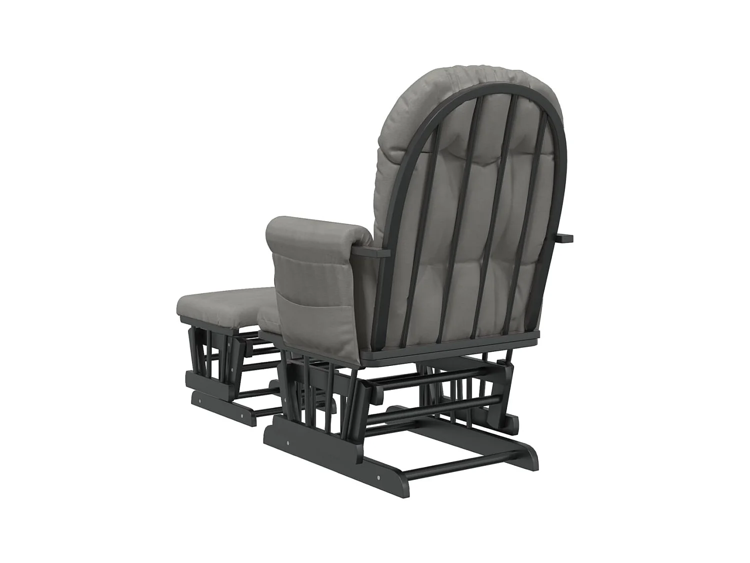 Mecedora con reposapiés Tela gris claro