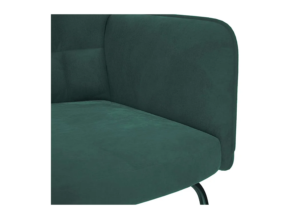 Chaise à bascule avec repose-pied vert foncé velours