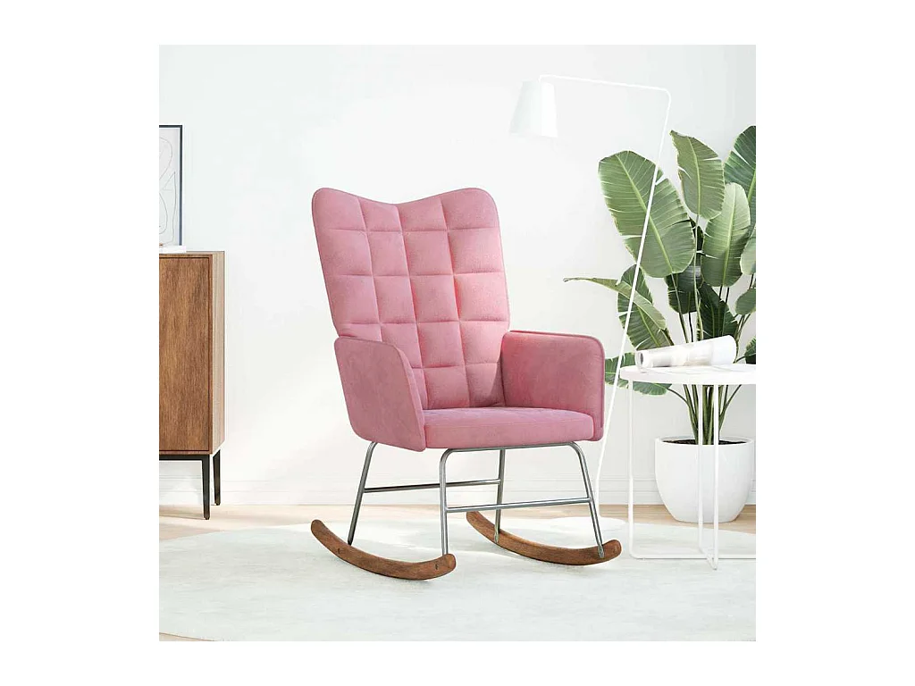 Chaise à bascule Rose Velours