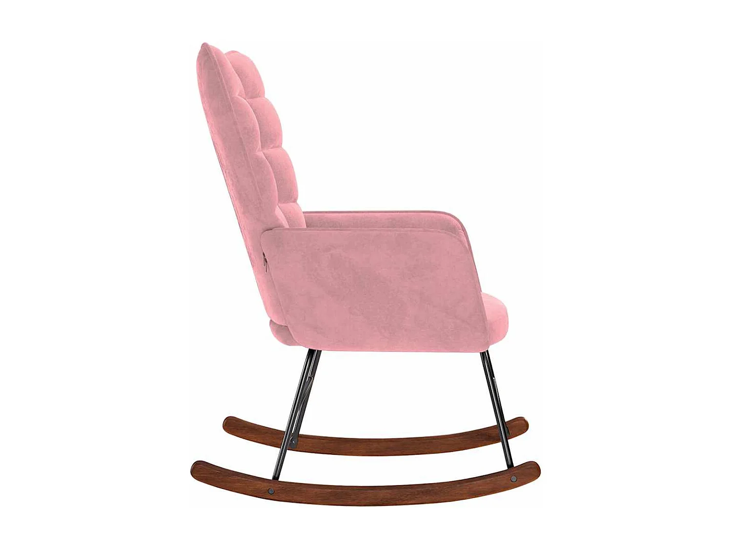 Sedia a dondolo in velluto rosa