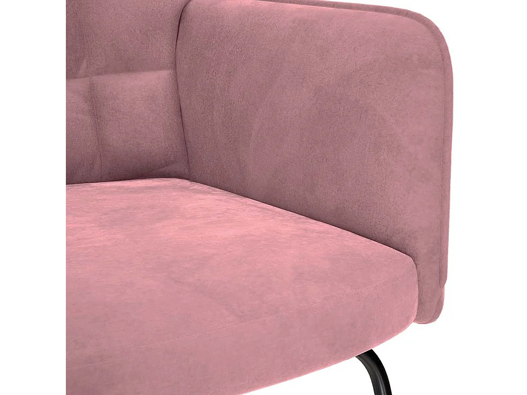 Sedia a dondolo in velluto rosa