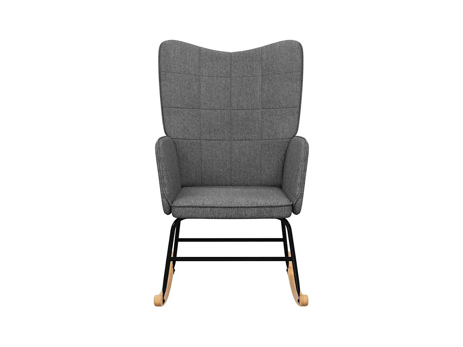 Sedia a dondolo in tessuto grigio scuro