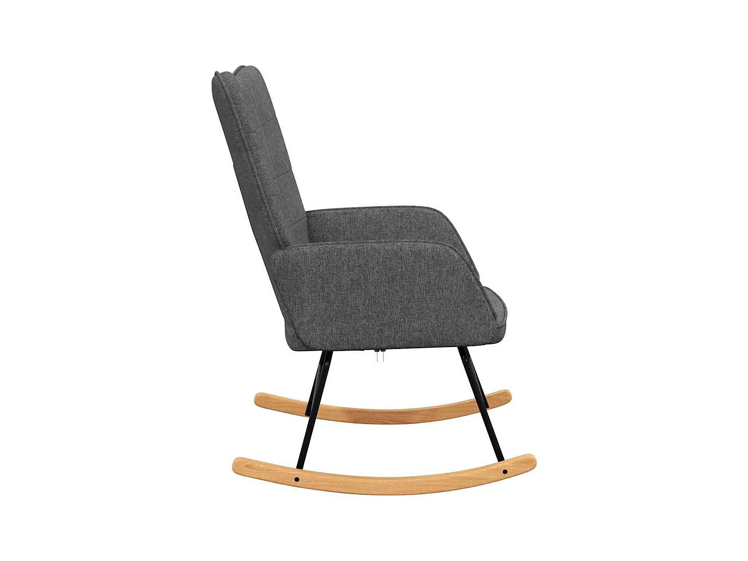 Sedia a dondolo in tessuto grigio scuro
