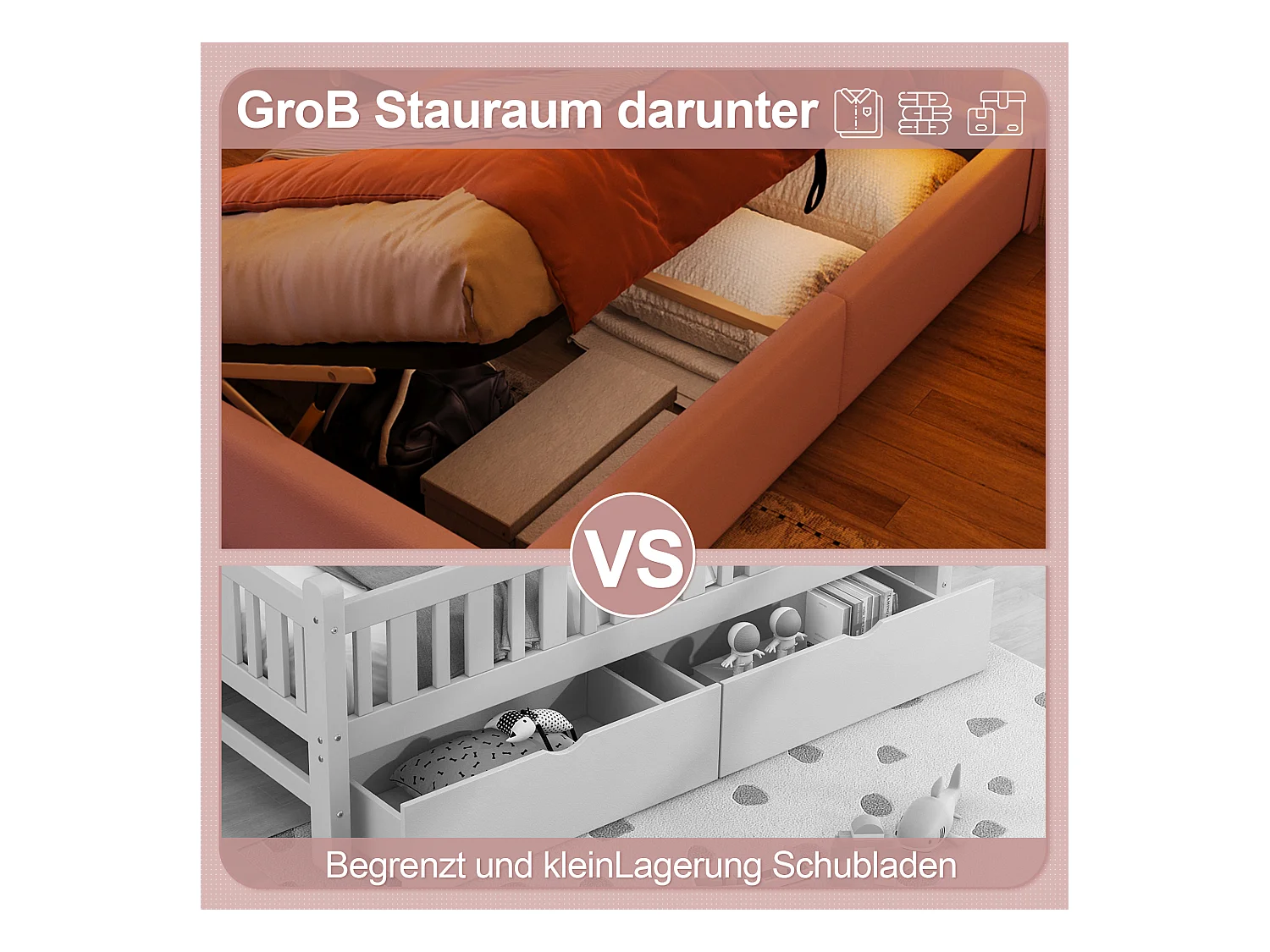 Letto imbottito, 90 x 200 cm, con striscia LED, meccanismo idraulico, testiera regolabile, design a corona, PU, rosa (204,5x91,5x133 cm)