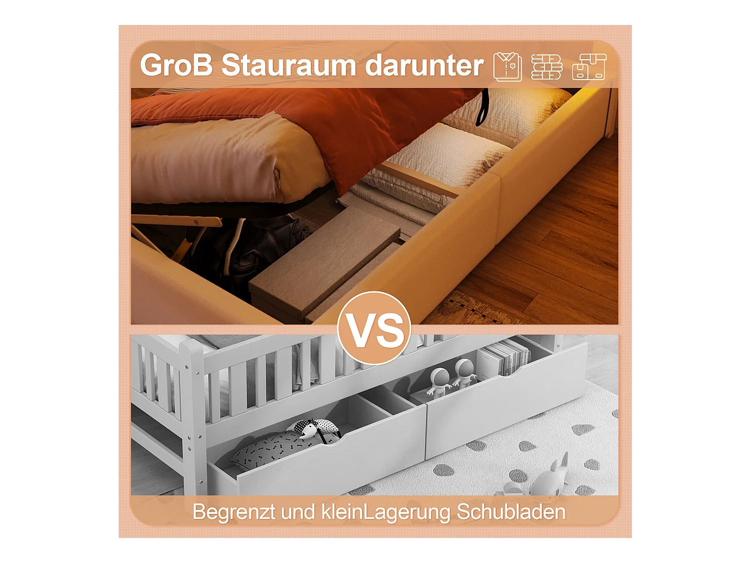 Polsterbed, 90 x 200 cm, met LED-strip, hydraulisch mechanisme, verstelbaar hoofdeinde, kroondesign, PU, Wit (204,5x91,5x133 cm)