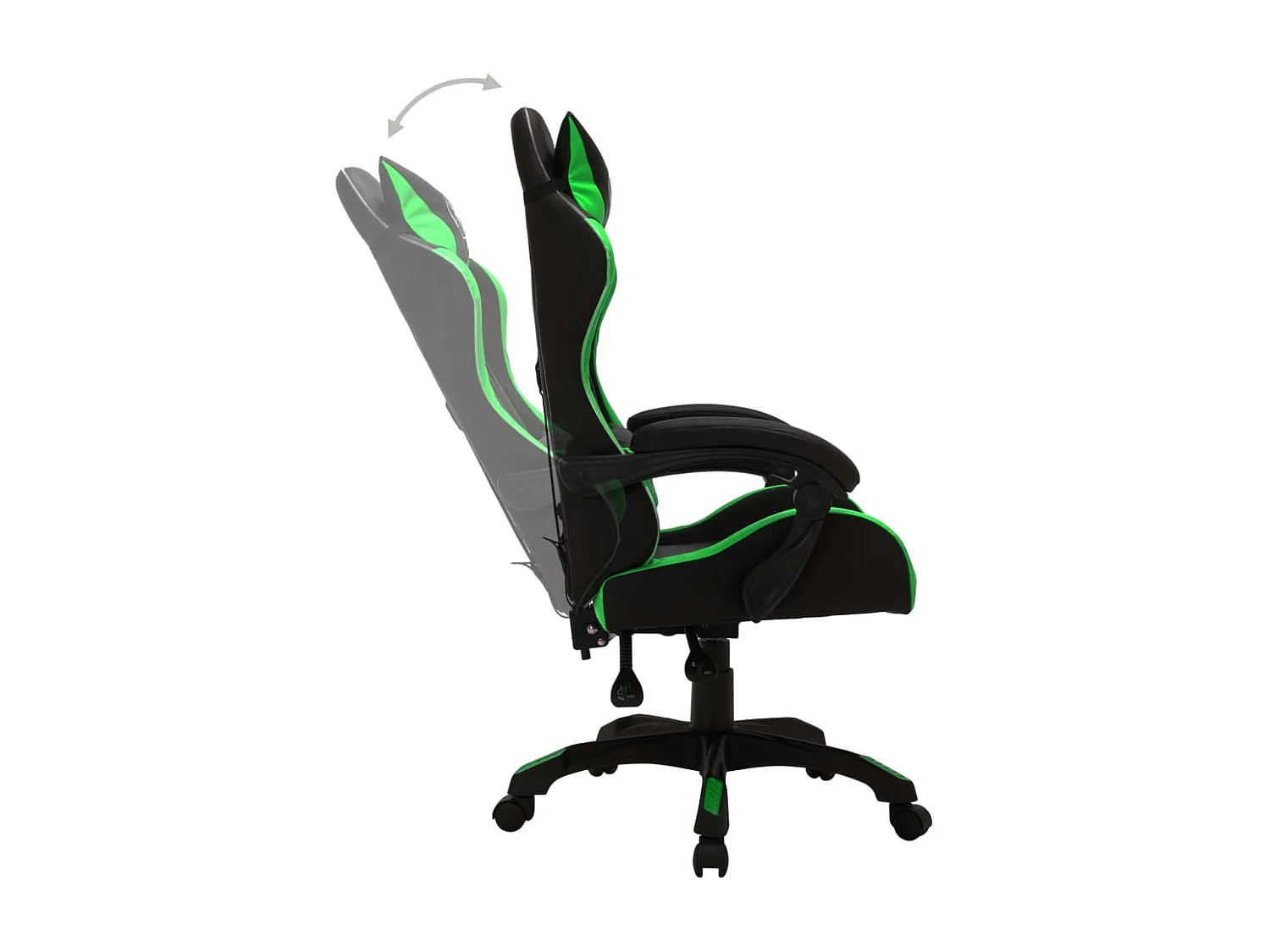 Sedia da gaming con LED RGB in similpelle verde e nera