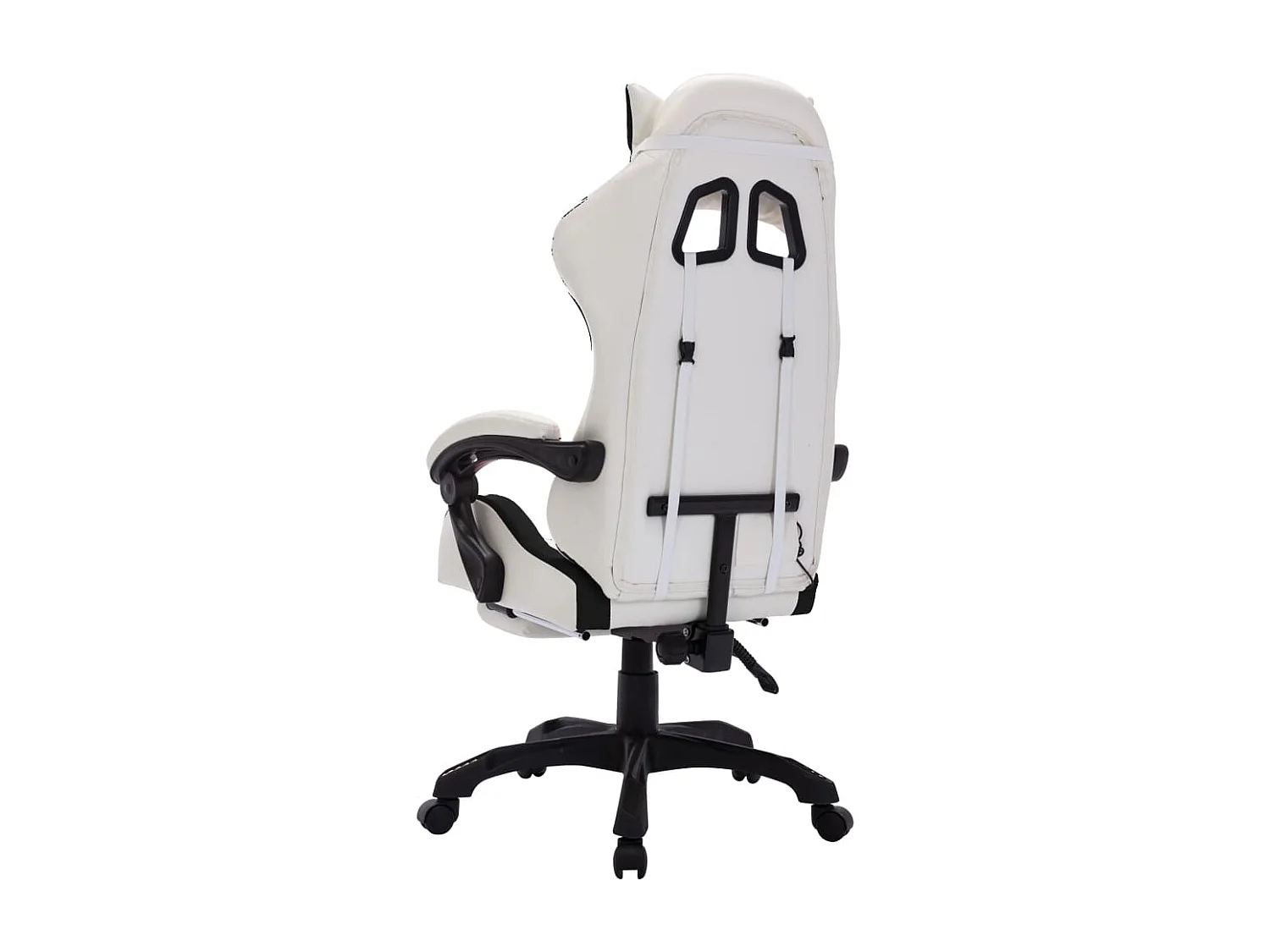 Sedia da gioco con LED RGB in similpelle bianca e nera