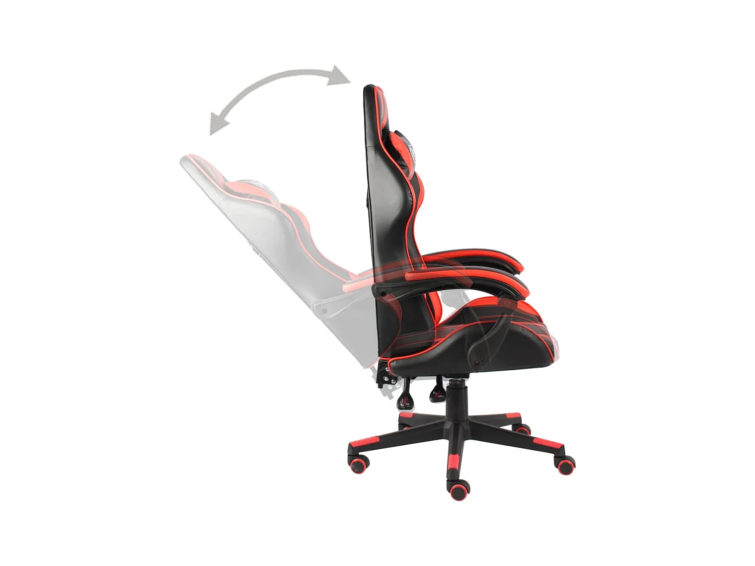 Fauteuil de jeux vidéo Noir et rouge Similicuir