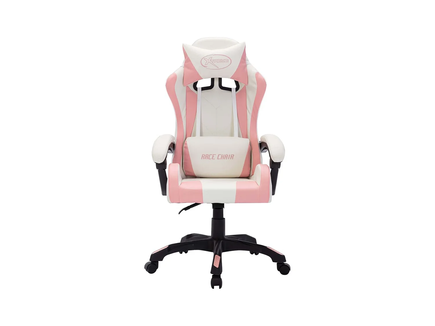 Fauteuil de jeux vidéo avec LED RVB Rose et noir Similicuir