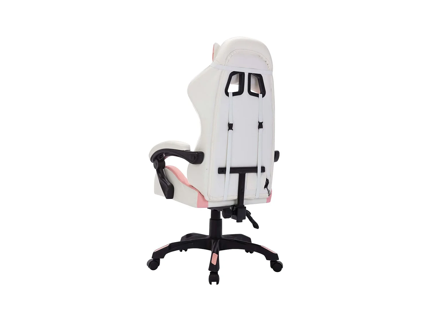 Gamingstoel met RGB LED roze en zwart kunstleer