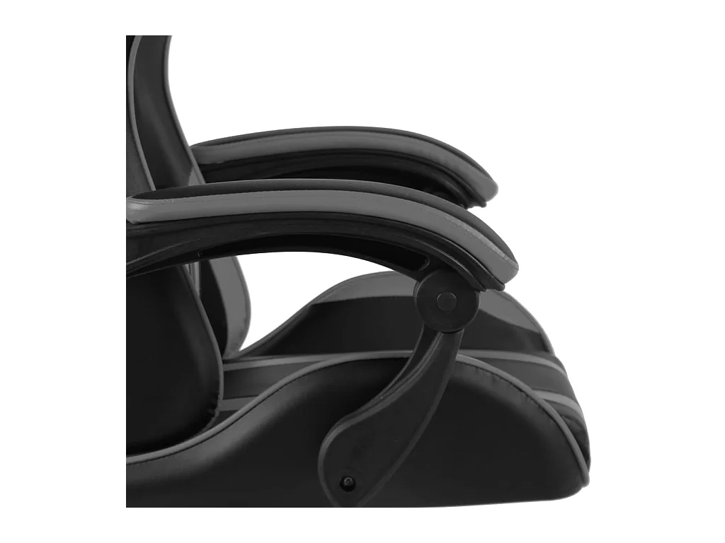 Fauteuil de jeux vidéo avec repose-pied Noir et gris Similicuir