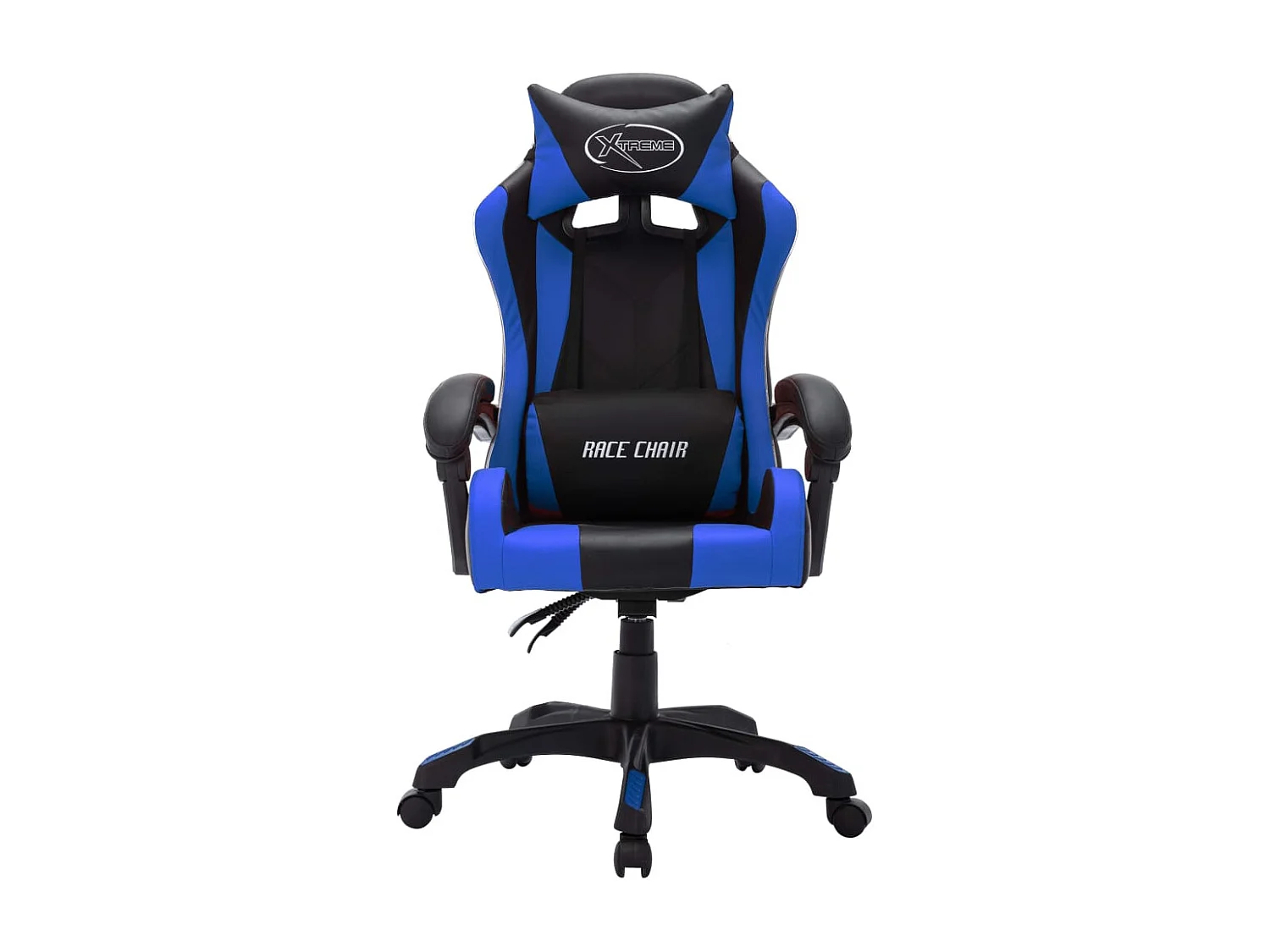 Sedia da gaming con LED RGB in similpelle blu e nera