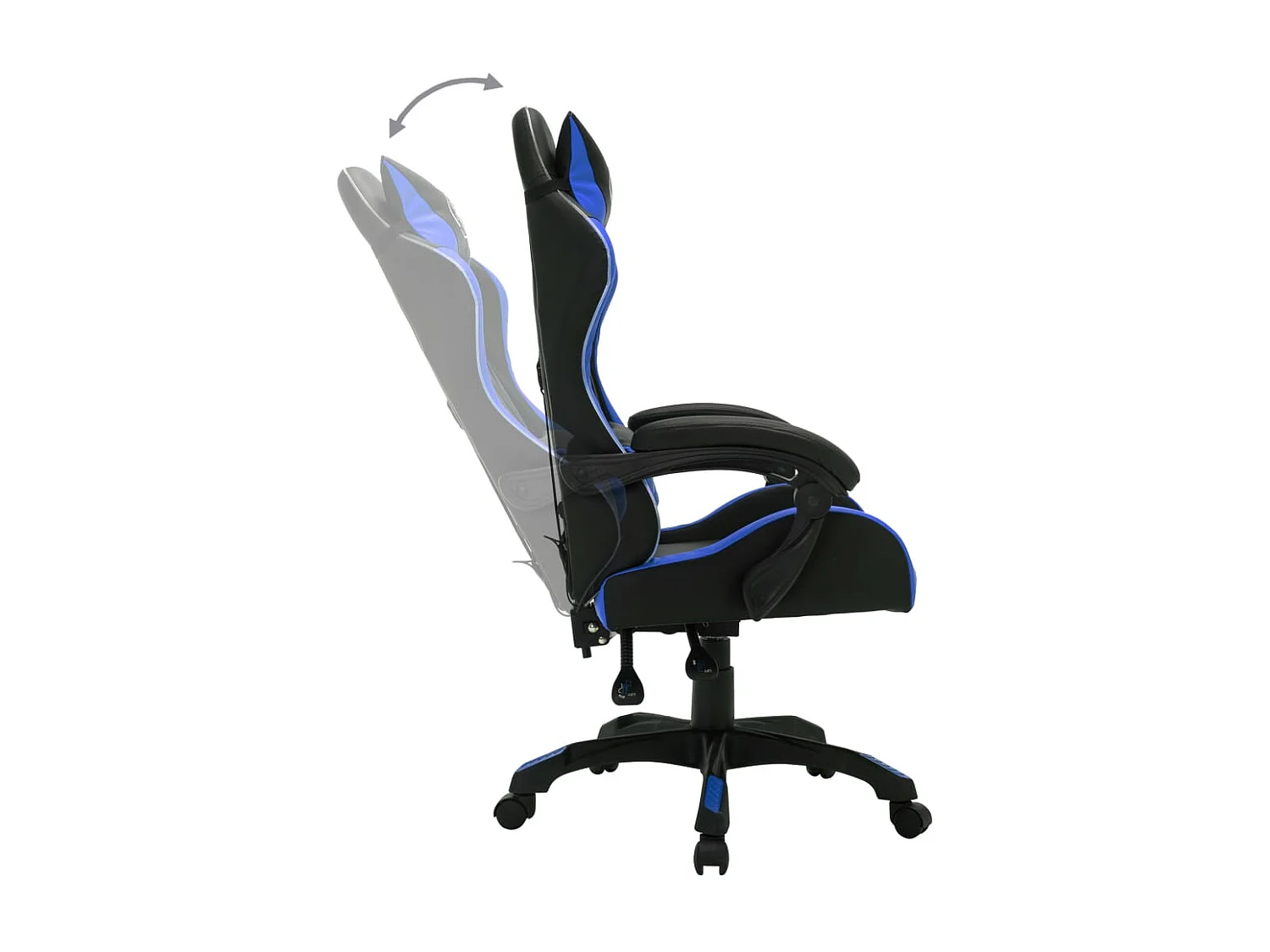 Sedia da gaming con LED RGB in similpelle blu e nera