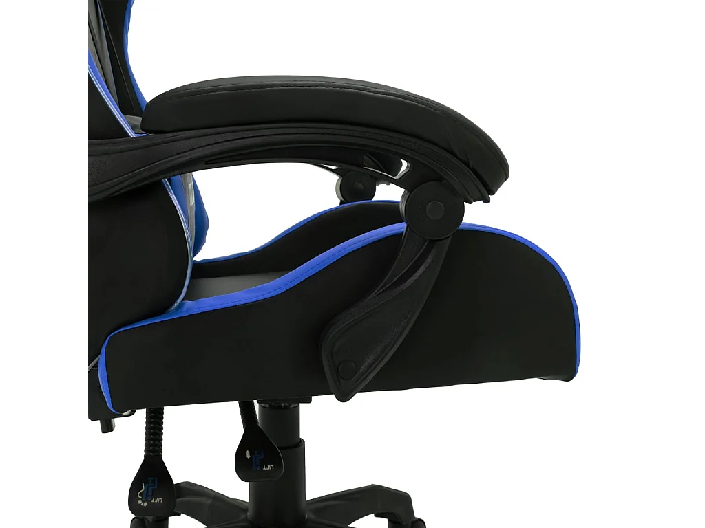 Sedia da gaming con LED RGB in similpelle blu e nera