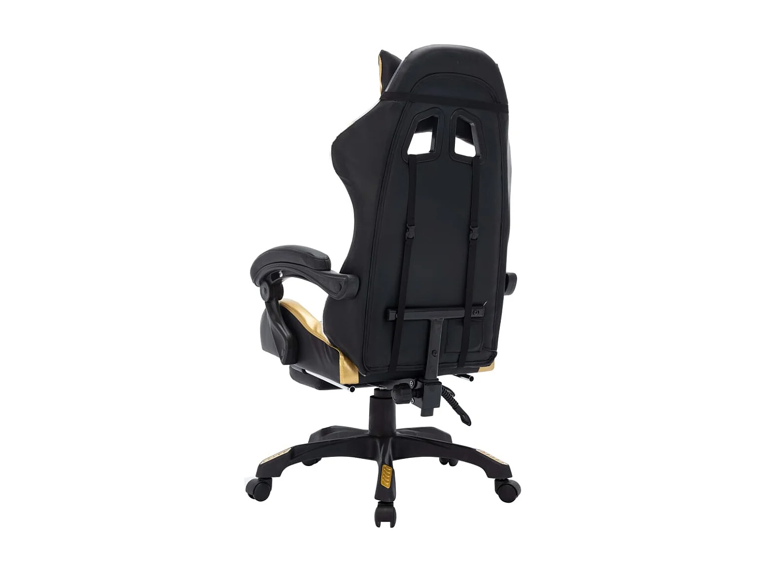 Sedia da gaming con LED RGB in similpelle oro e nera