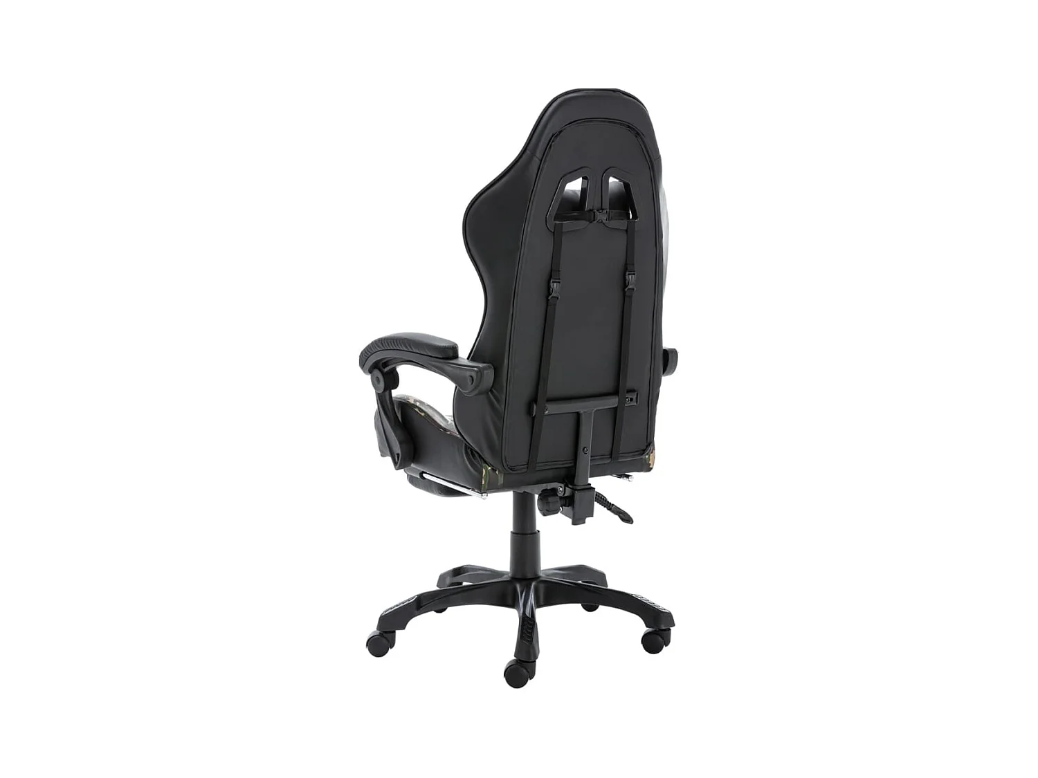Fauteuil de jeux vidéo repose-pied Noir/camouflage Similicuir