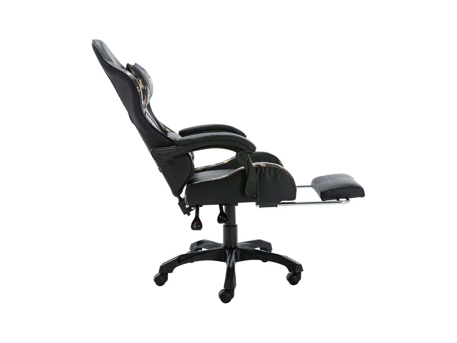 Fauteuil de jeux vidéo repose-pied Noir/camouflage Similicuir
