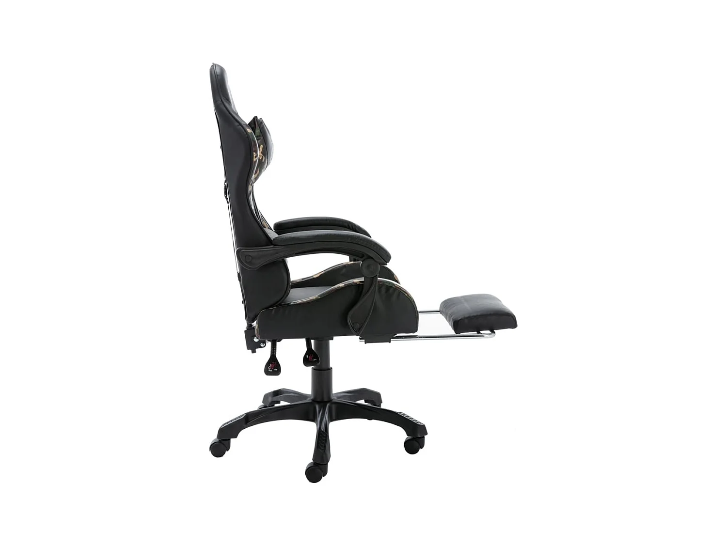 Fauteuil de jeux vidéo repose-pied Noir/camouflage Similicuir