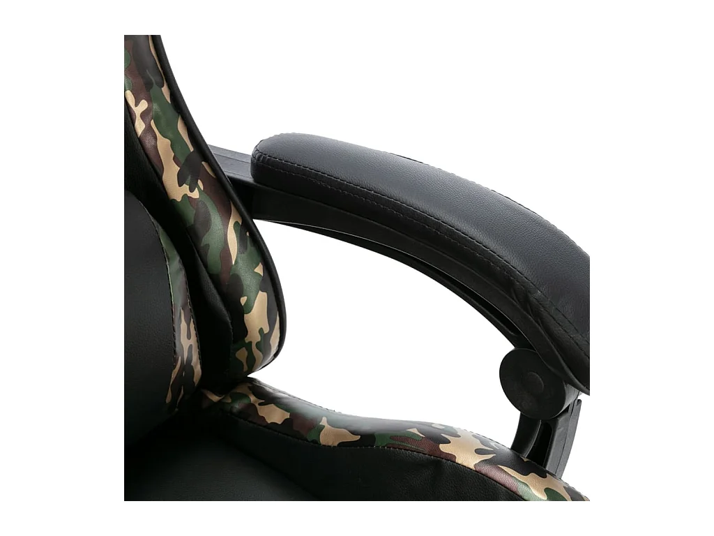 Fauteuil de jeux vidéo repose-pied Noir/camouflage Similicuir