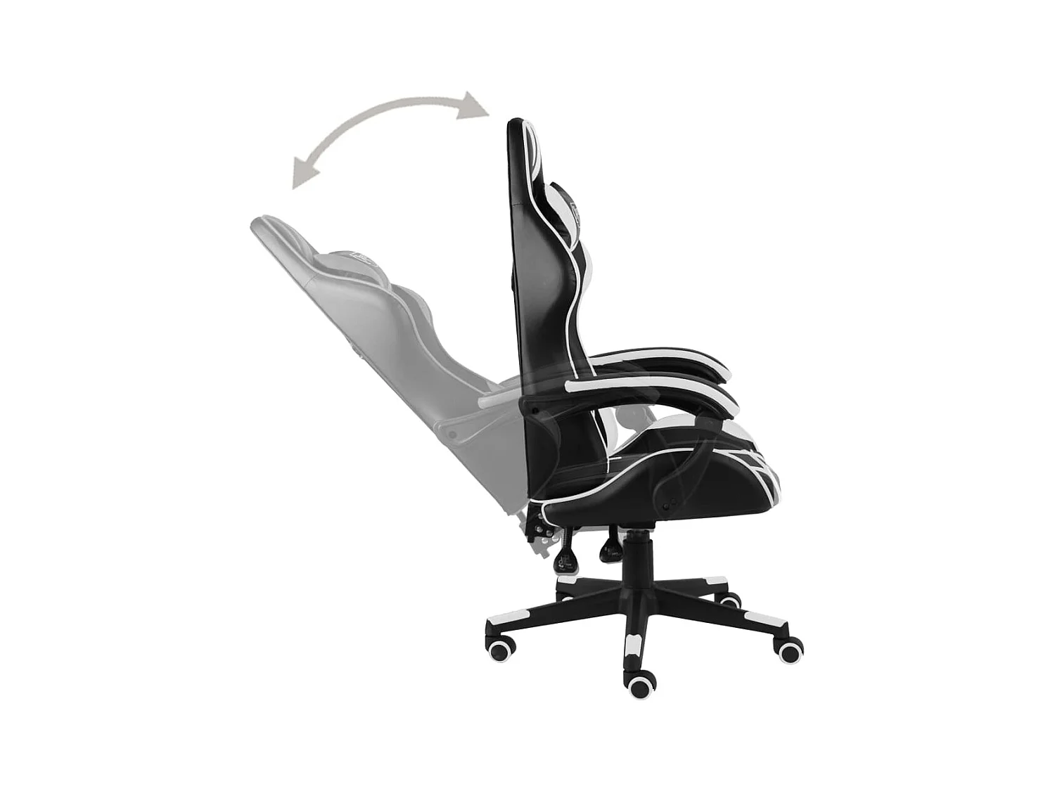 Zwart-witte kunstleren videogamestoel