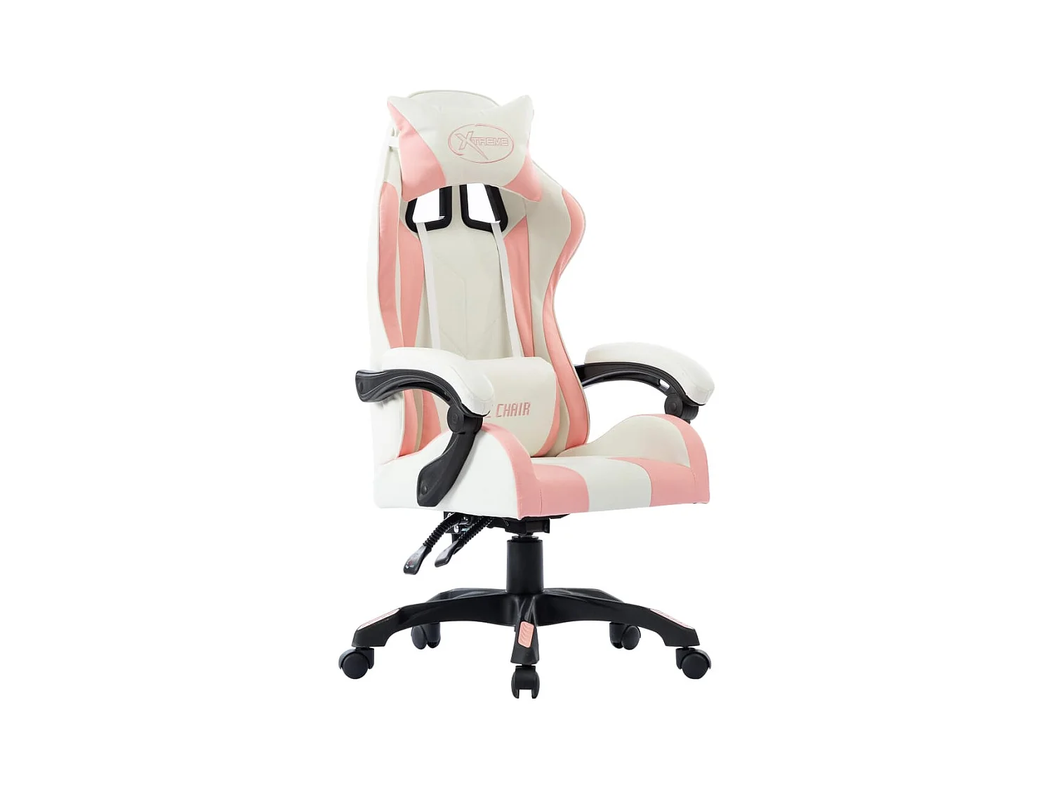 Silla para videojuegos de piel sintética color rosa