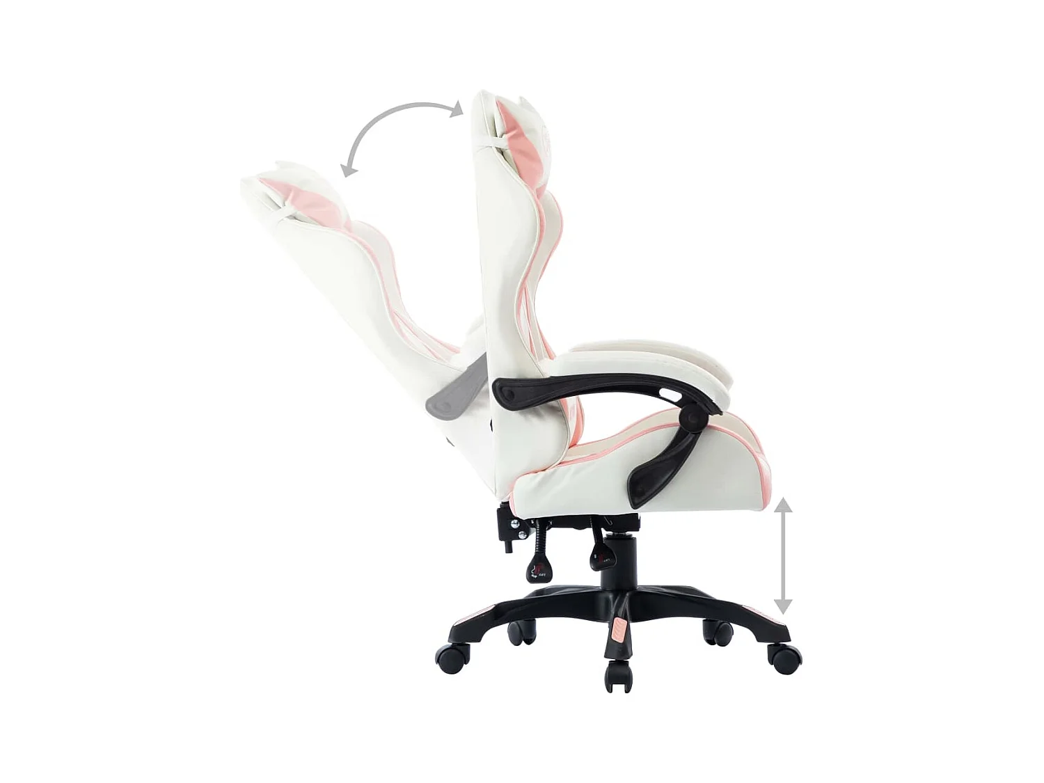 Silla para videojuegos de piel sintética color rosa